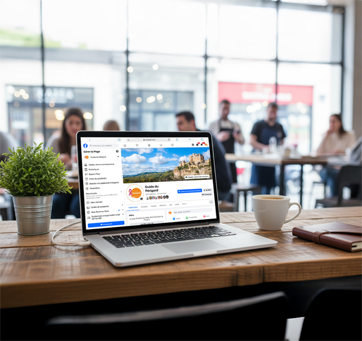 Réseaux Sociaux Guide Touristique sur ordinateur